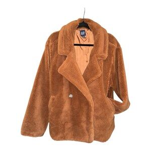 Gap XXL Caramel Teddy Sherpa Coat Cozy Scandi Girl Winter Layering NWOT